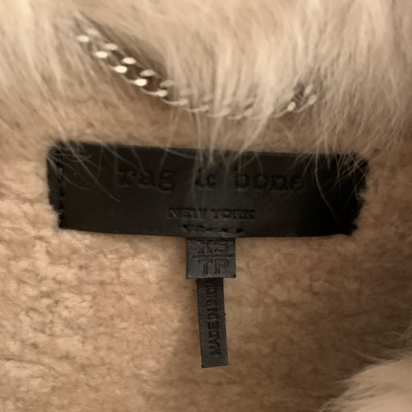 Rag & Bone Dyed Lamb Shearling Collar Trim Jacket - Picture 5 of 8